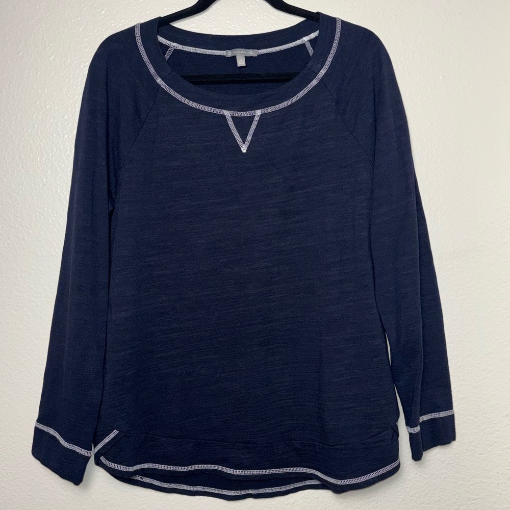 T by Talbot Slub Terry Sweatshirt navy blue woman's size medium UPF 50+ - Picture 5 of 16
